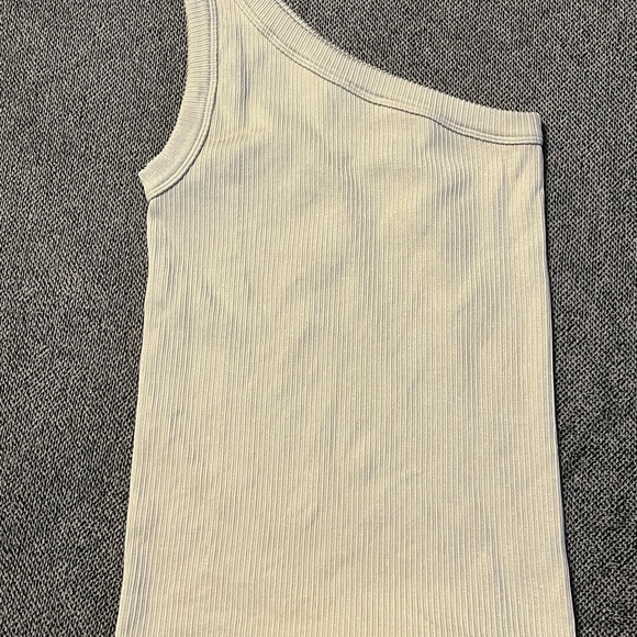 Fabletics One-Shoulder Ribbed Tank Top - Cream - Picture 5 of 5